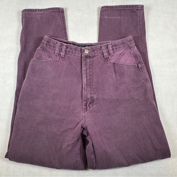 Wrangler Silverlake 90s western Pink purple Denim jean high rise‎ bareback mom - Picture 2 of 13